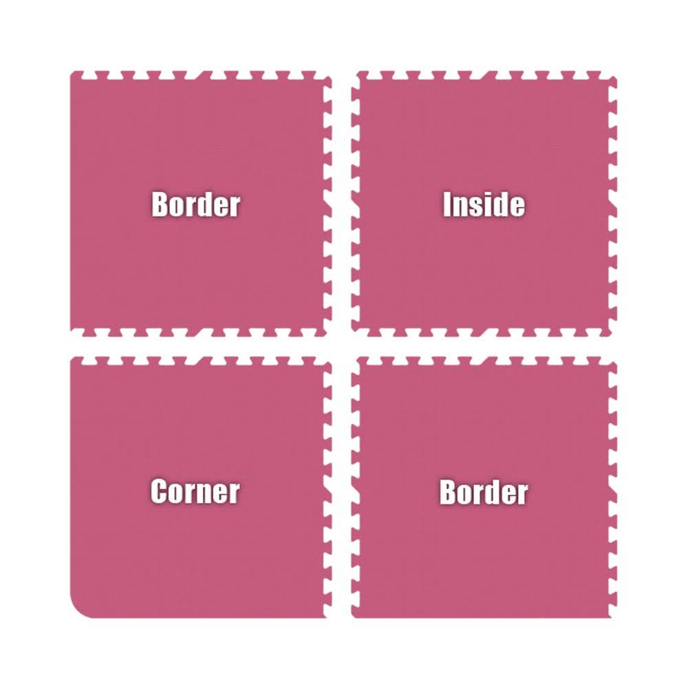 Pink Interlocking Foam Floor Mat Set V1075