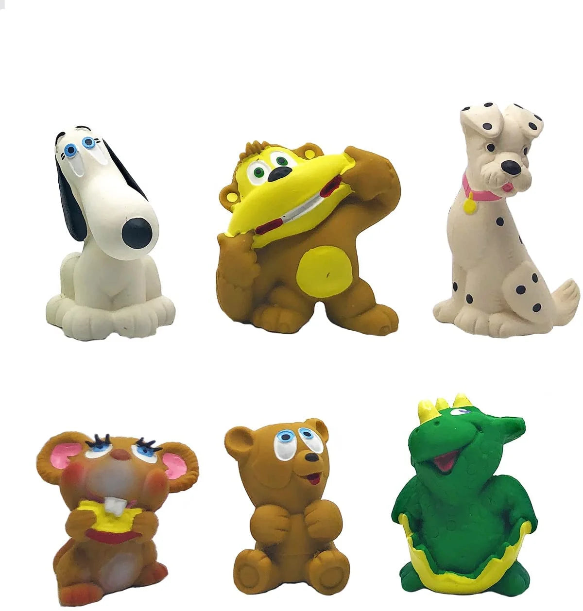 6 Extra Small Natural Rubber Squeaky Toys V193