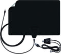 Amplified TV Antenna, 50+ Mile Range, UHF/VHF, Multi-Directional, Black/White/Paintable C95516