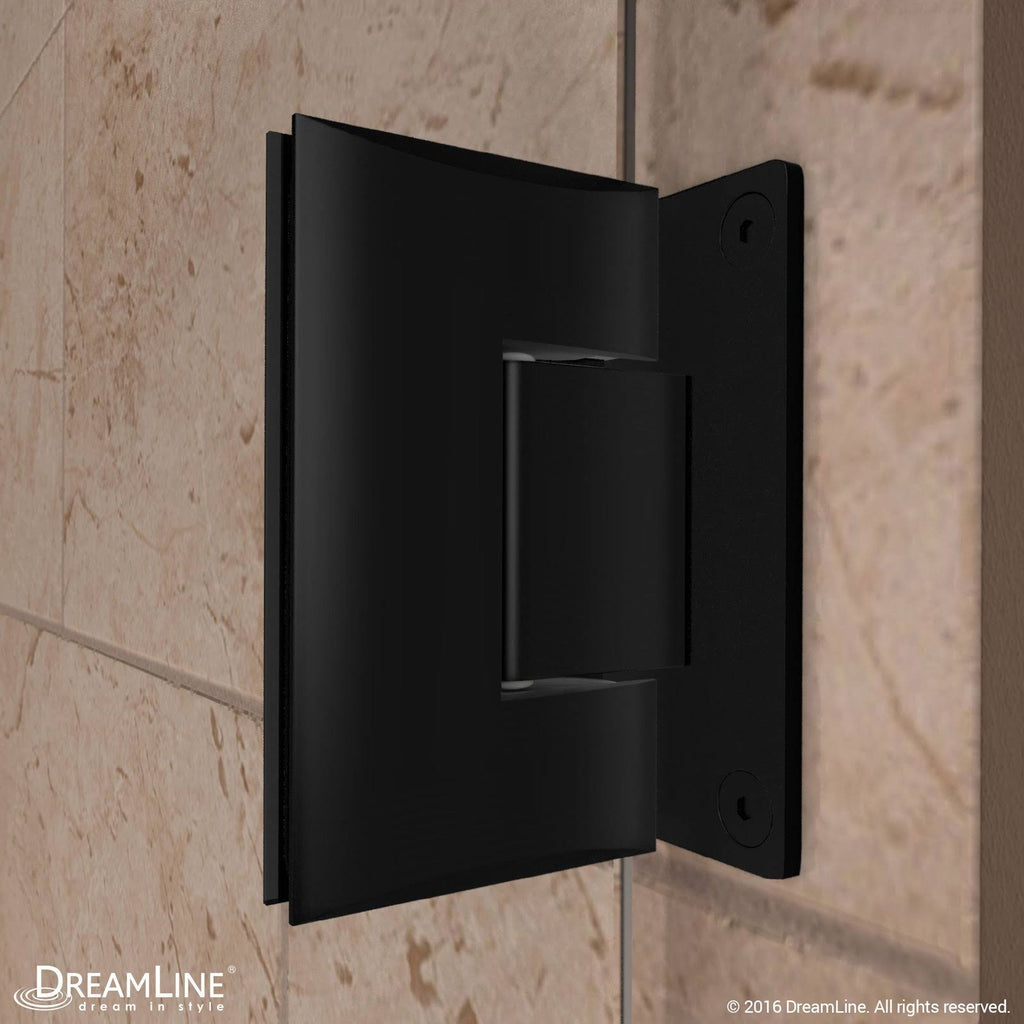 Satin Black Frameless Hinged Shower Door N521687
