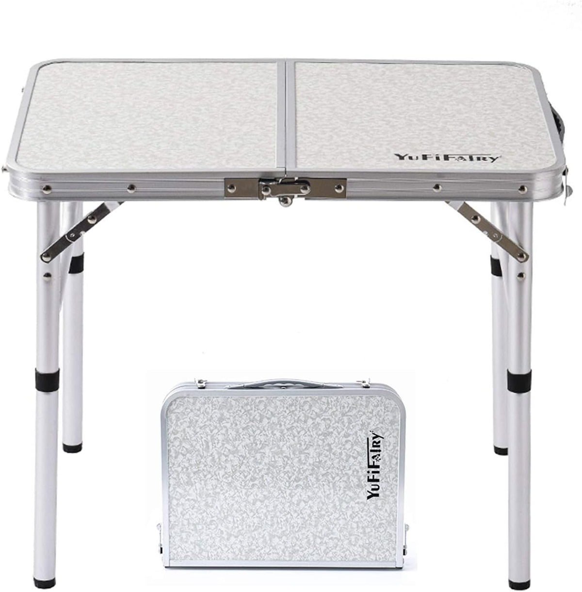 24''L x16''W Aluminum Folding Table with Adjustable Height Legs X107557