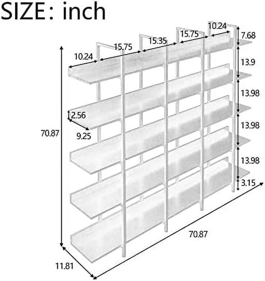 Oak 7-Tier L-Shaped Corner Bookshelf R98564
