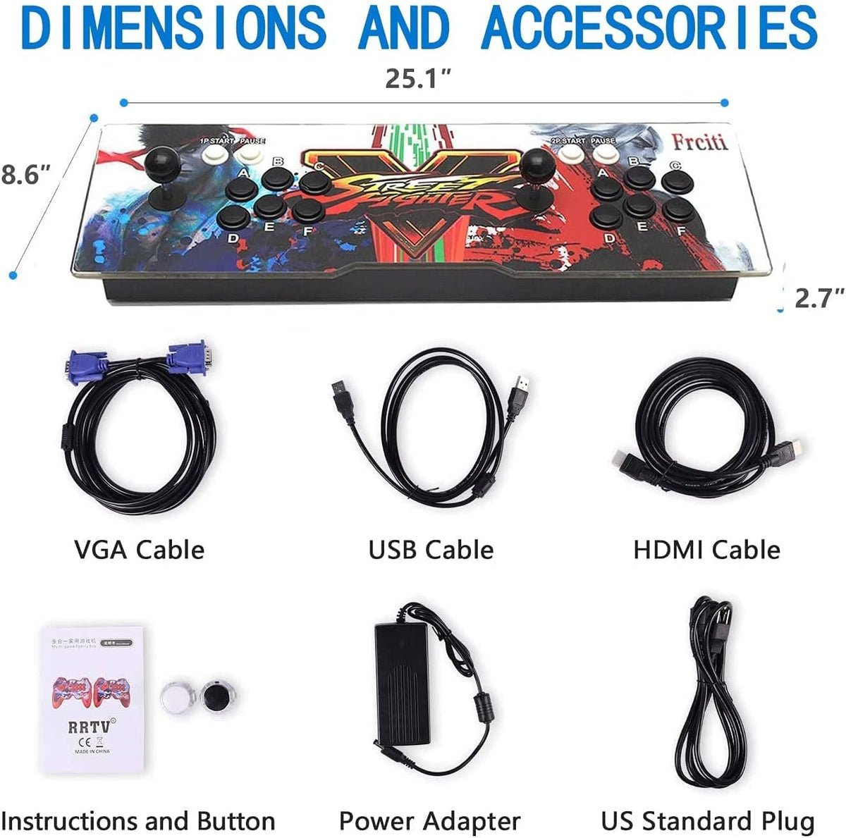 Arcade Game Console with 4200 Games, WiFi, 3D Games, 1280x720 Full HD, 4 Players P784215