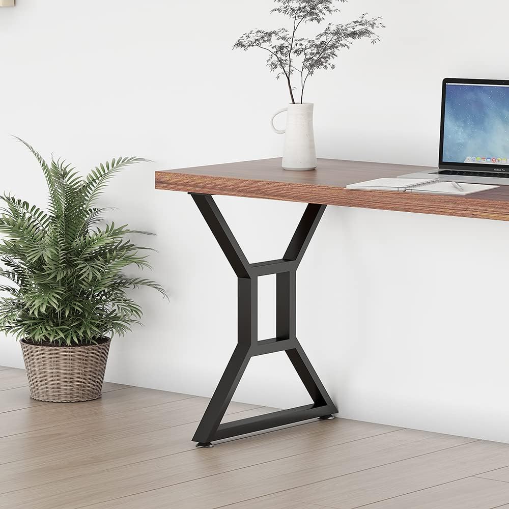 28-inch Metal Table Legs Set of 2 Black Cast Iron Heavy Duty N800