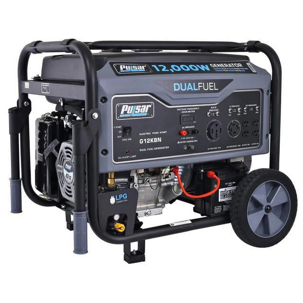 12,000W Dual Fuel Portable Generator in Space Gray with Electric Start H53406