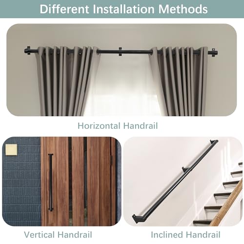 6ft Metal Stair Railing Handrail Kit H117