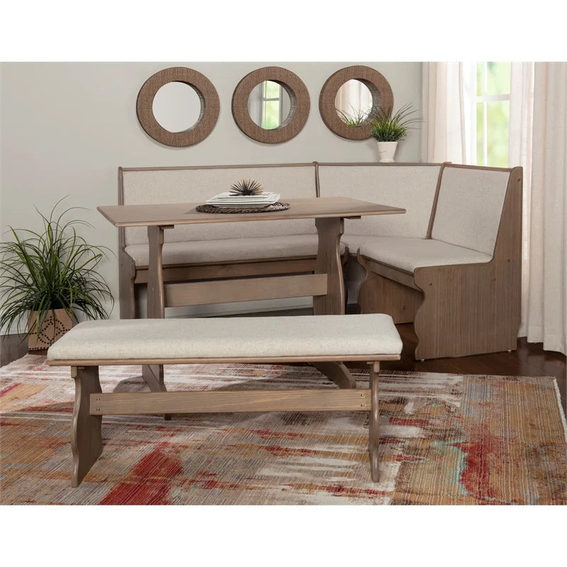 Brown Wood Corner Dining Set L354401