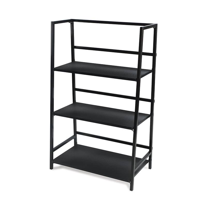Black 3 Tier Folding Etagere Bookcase C974300