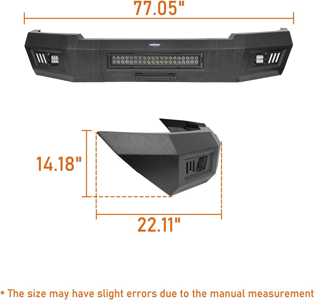 Front Bumper with License Plate Mount and LED Lights V20697
