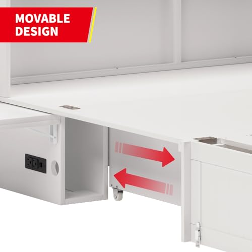 Queen Murphy Bed Cabinet with Mattress Included, Storage, USB Charging Station X522