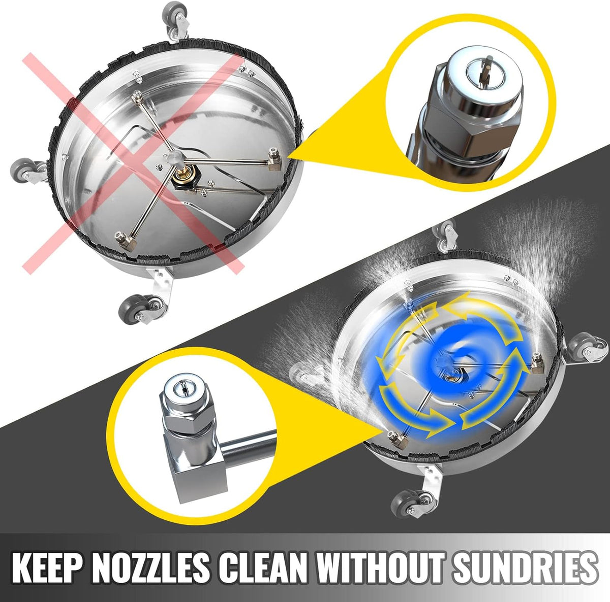 18 inch Stainless Steel Surface Cleaner with 3 Nozzle N869