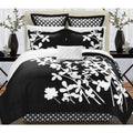 Black Queen 7-Piece Floral Comforter W87575