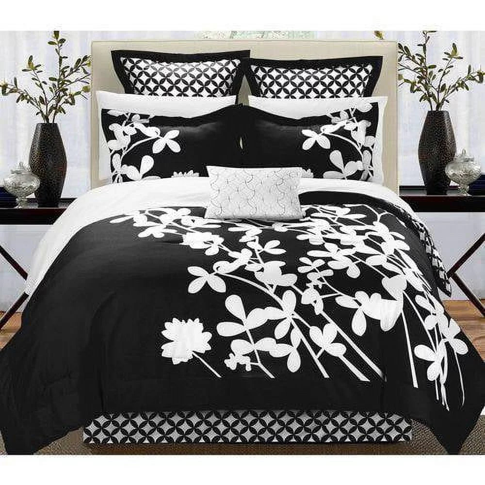 Black Queen 7-Piece Floral Comforter W87575