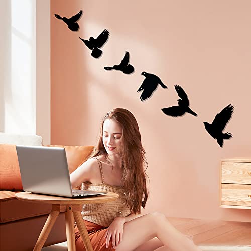 Black Birds Metal Wall Decor Set of 6 R398