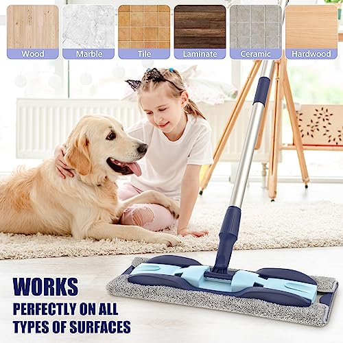 Microfiber Flat Mop with 4 Washable Pads R5877