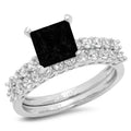 18K White Gold Solitaire Bridal Set A92005