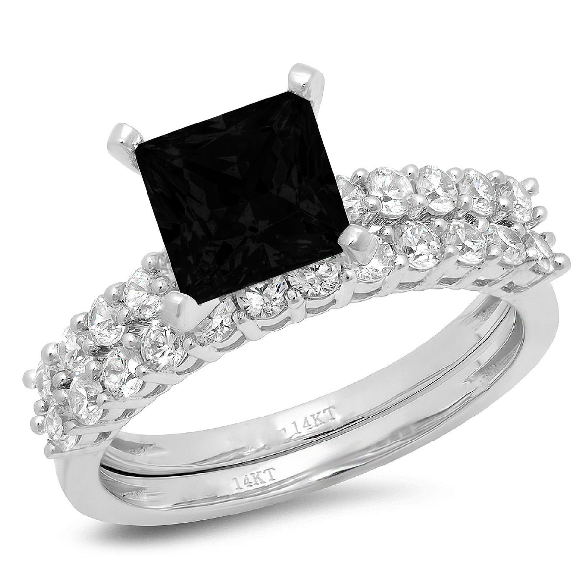 18K White Gold Solitaire Bridal Set A92005