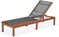 Black Eucalyptus Wood Patio Sling Lounger H698634