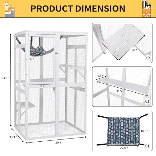 Black Wooden Cat Enclosure E11149