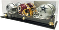 Acrylic Triple Mini Helmet Display Case with Mirror J234341