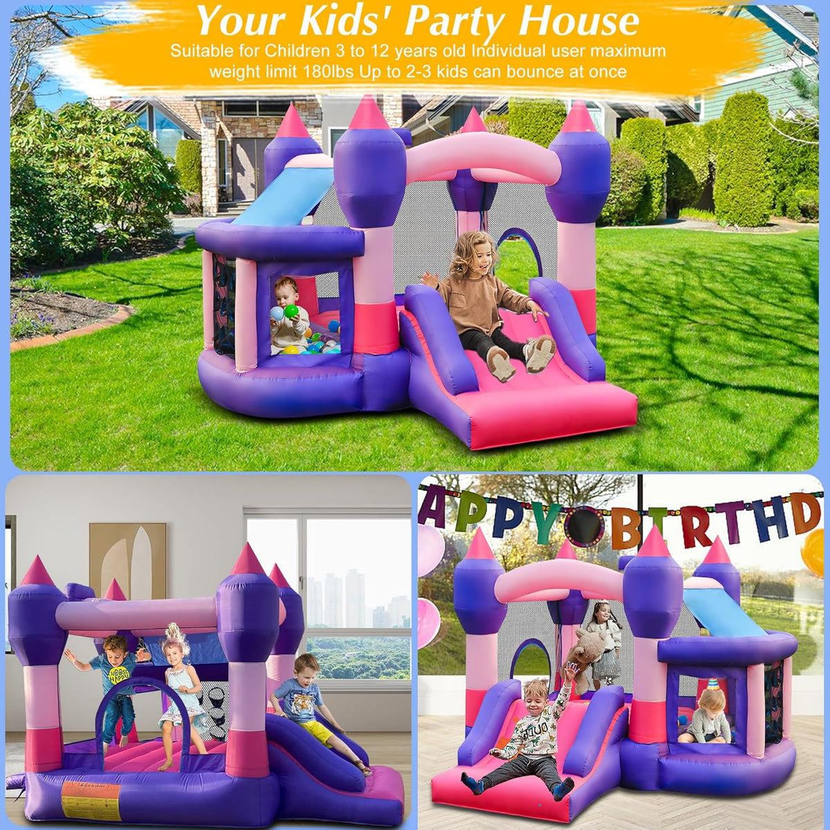 Inflatable Bounce House with Slide M713616