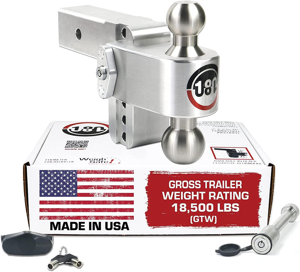 Aluminum Adjustable 6" Drop, Stainless Steel Ball, 2.5" Receiver G62745