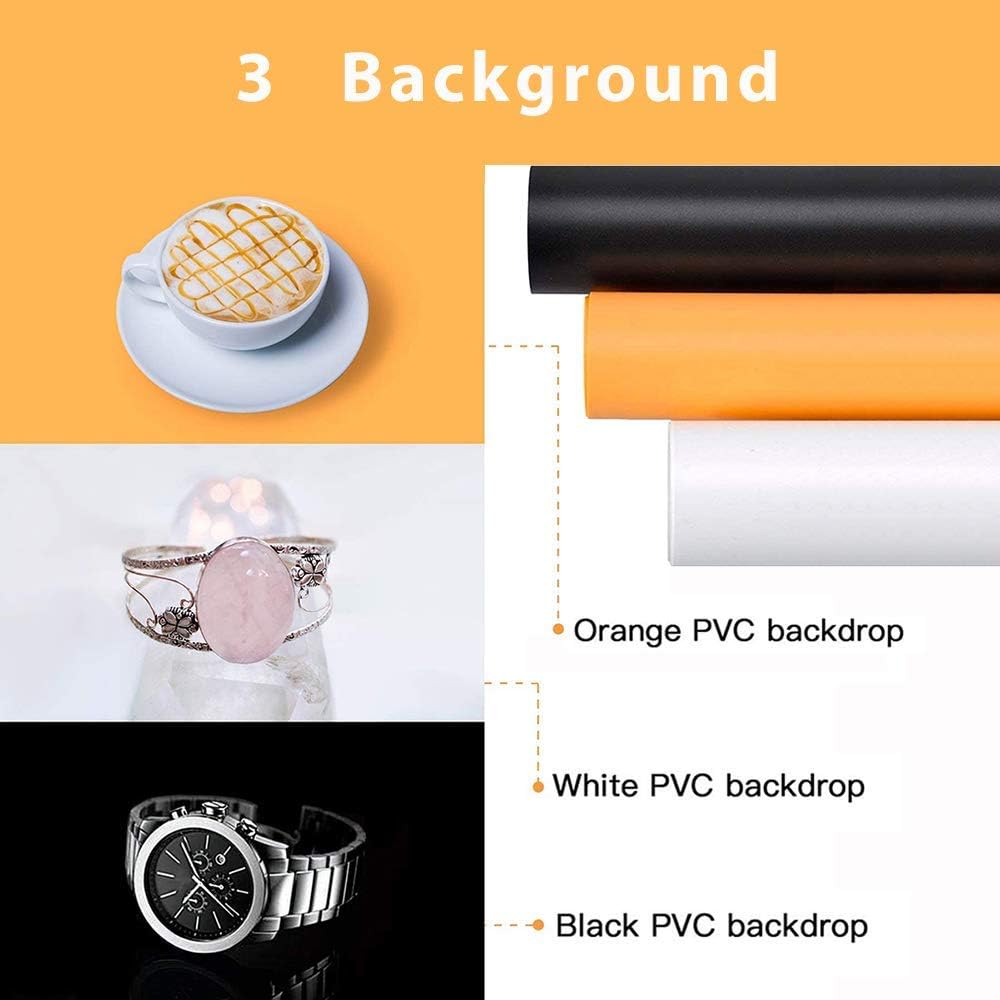 Photo Studio Light Box 24 x 24 Inch Photography Shooting Tent Kit with LED Lights, Carry Bag and 3 Color Backdrops N875077