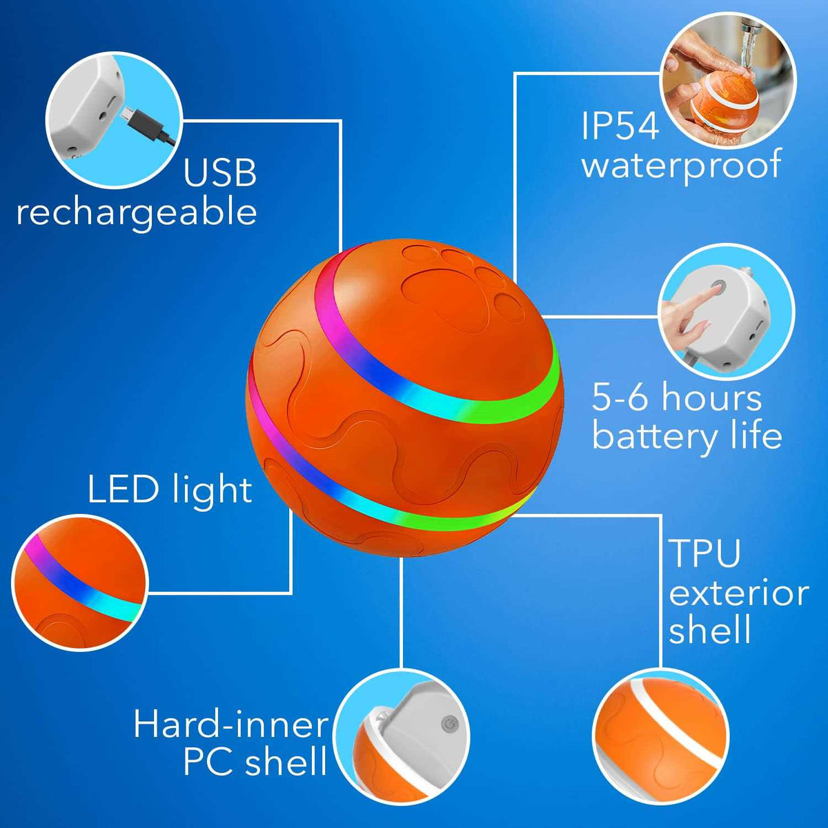 Interactive Dog Toy Ball with Remote Control E1697