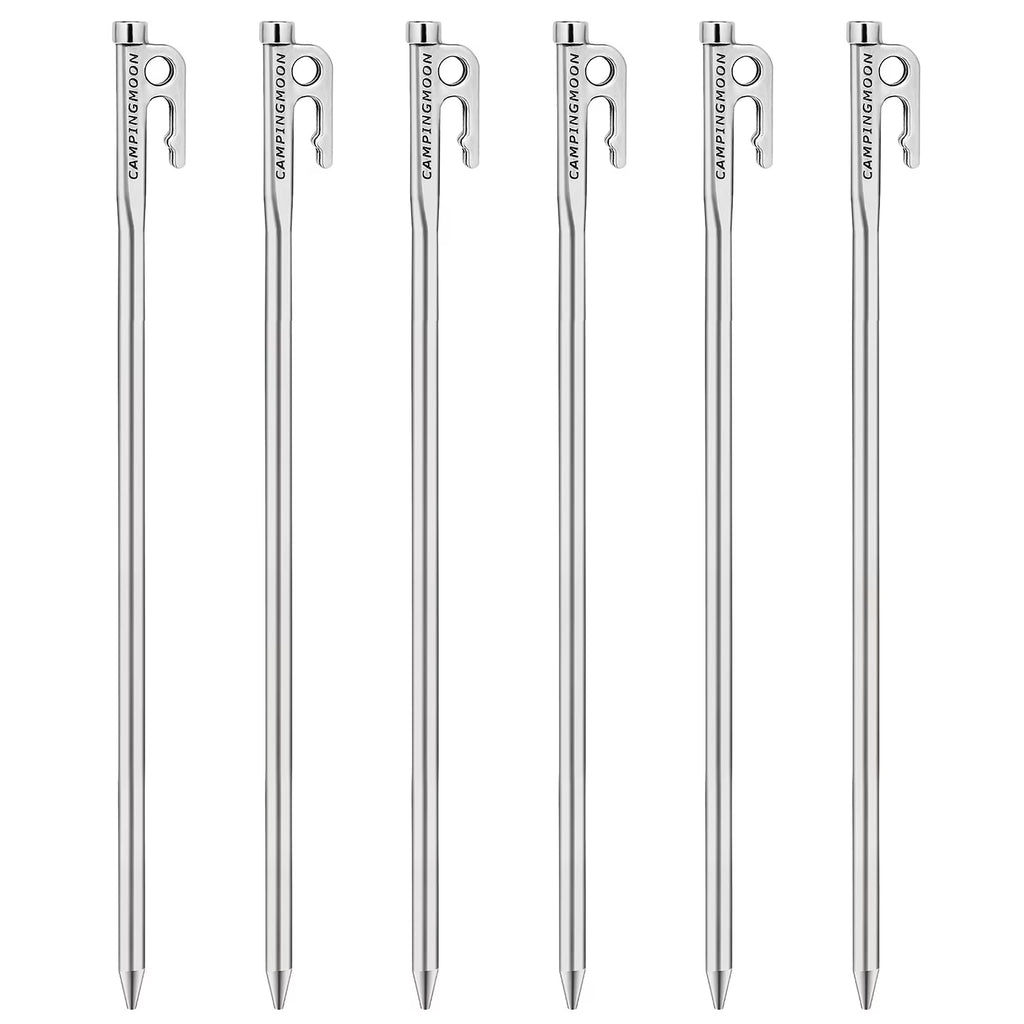 Heavy Duty Steel Tent Stakes Pegs with Hook and Hole Design W3407