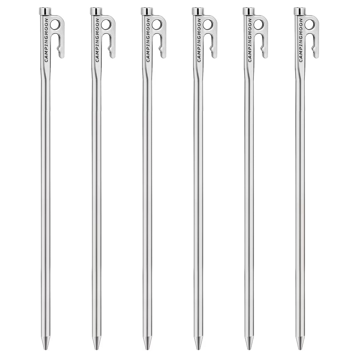 Heavy Duty Steel Tent Stakes Pegs with Hook and Hole Design W3407