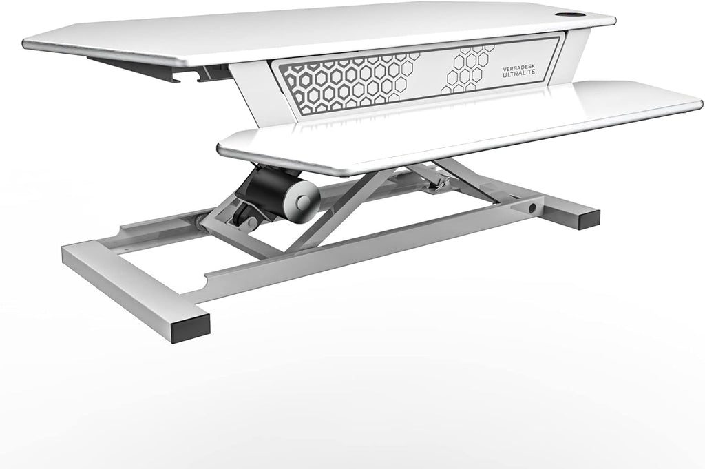 Electric Height-Adjustable Desk Riser with Keyboard and Mouse Tray, 36" x 24" Black E7837