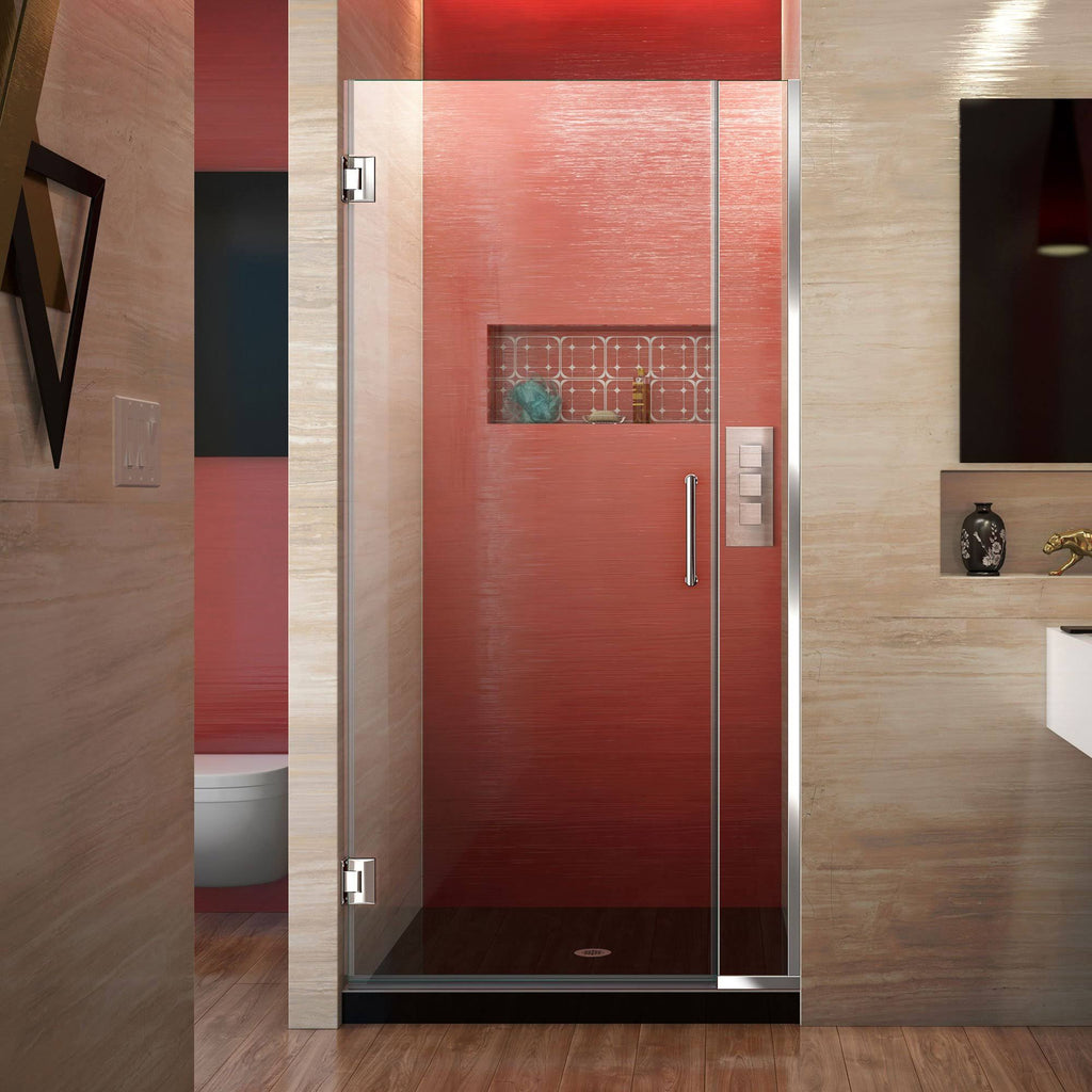 Satin Black Frameless Hinged Shower Door N521687