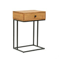 Mango Wood C-Shaped Side Table with Drawer M3771