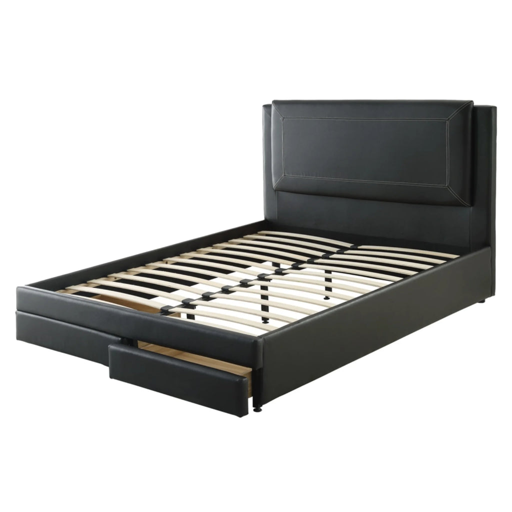 Black Eastern King Size Pine Wood Bed T806411