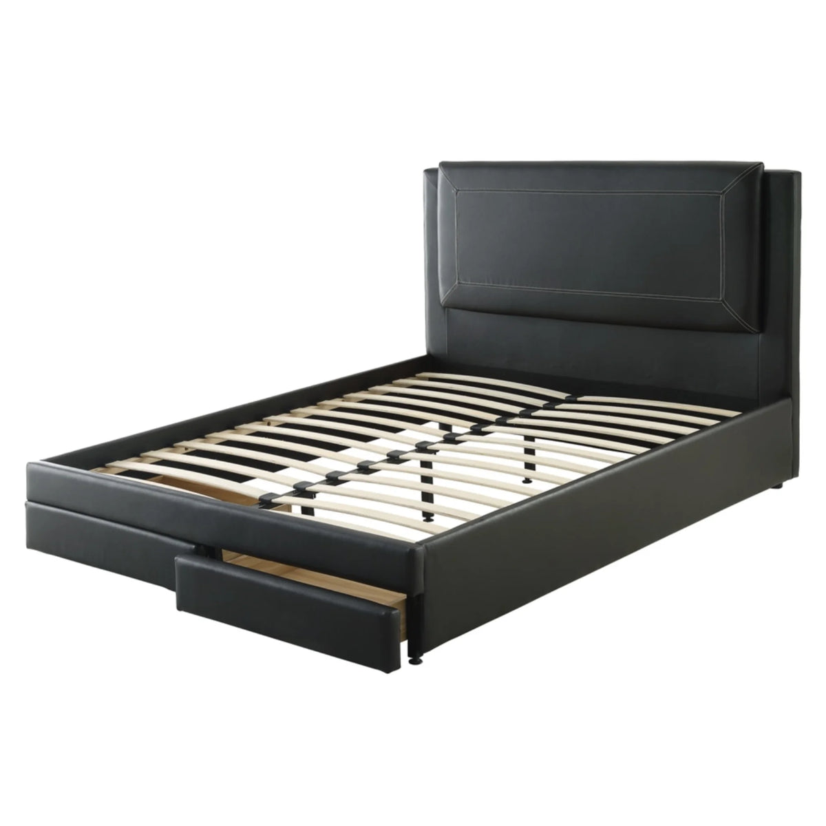 Black Eastern King Size Pine Wood Bed T806411