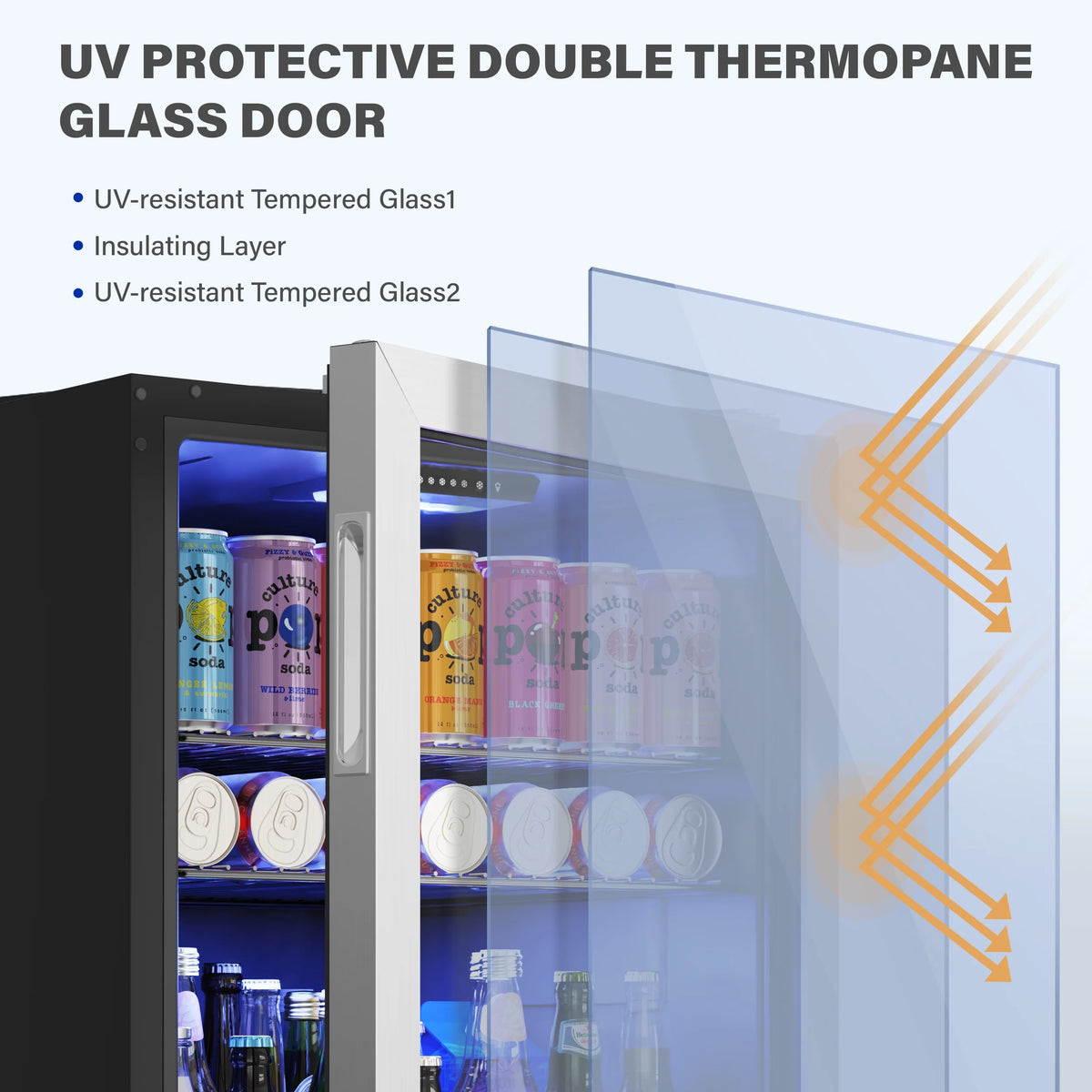 141-180 Can Freestanding Mini Beverage Refrigerator with Glass Door Z134