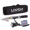 Fishing Rod Reel Combo Set, 2.1m Telescopic Rod, Spinning Reel, Hooks, and Soft Lures S4995
