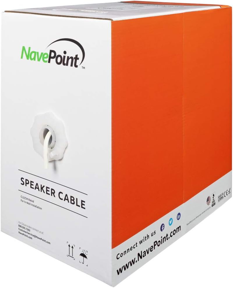 250ft 14/4 AWG 4 Conductor White Speaker Cable G256873