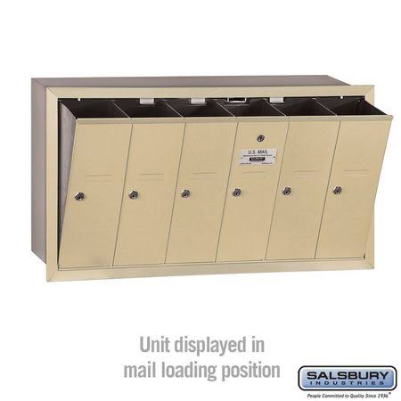 Vertical Mailbox 6 Doors Sandstone Recessed Mounted J3333