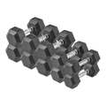 150 lb Hex Rubber Dumbbell Set W353406