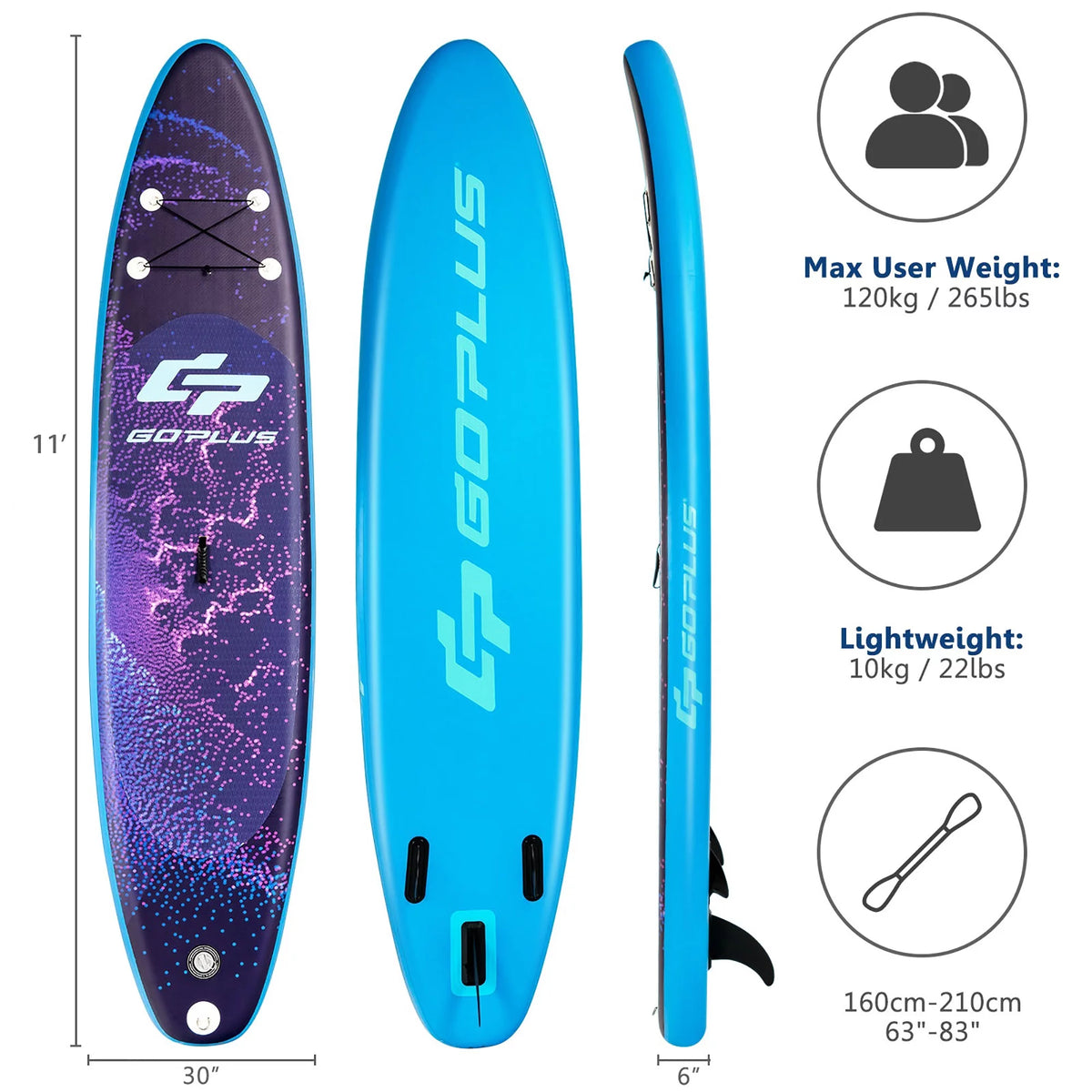 10.5' Inflatable Stand Up Paddle Board with Bag P714236