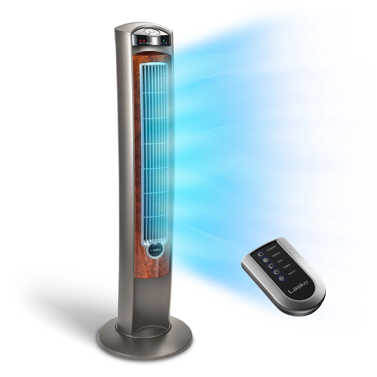 42 Tower Fan with Remote, Gray/Brown U85008