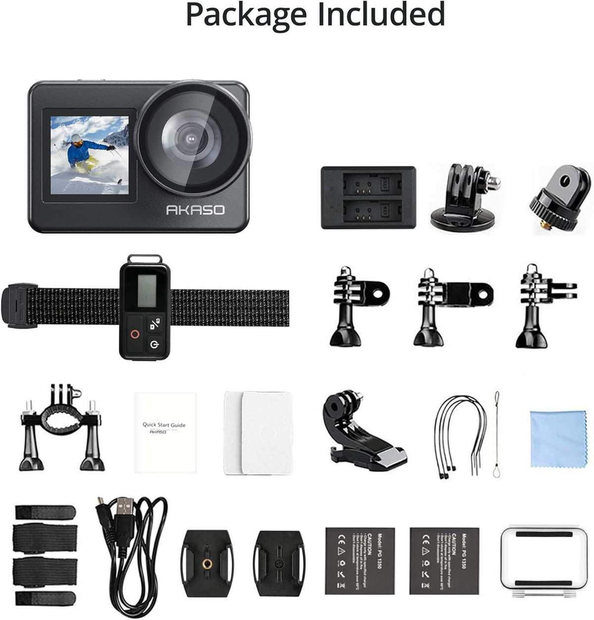 4K30FPS 20MP WiFi Action Camera with Touch Screen IPX8 Waterproof Camera EIS 2.0 External Mic with 2X 1350mAh Batteries I48752