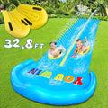 32.8FT Inflatable Water Slide with 2 Racing Lanes O827267