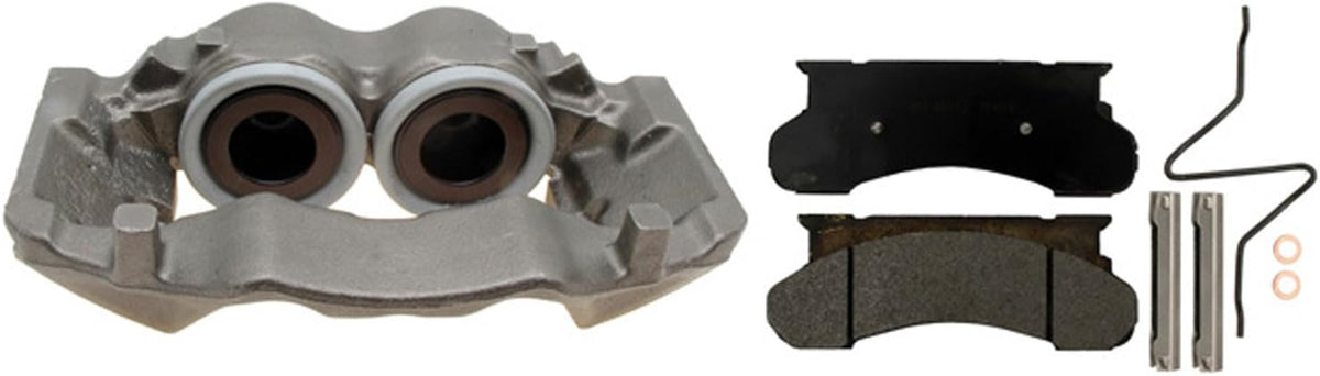 Front Passenger Side Disc Brake Caliper Assembly with Semi-Metallic Pads Q449
