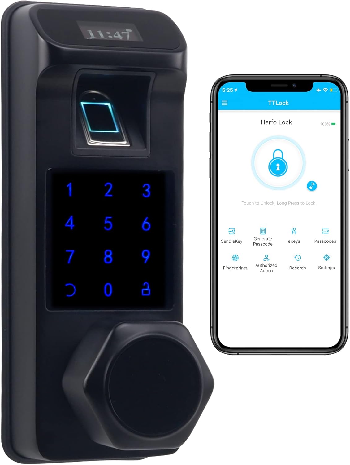 Aged Bronze Touchscreen Keyless Door Lock S587984