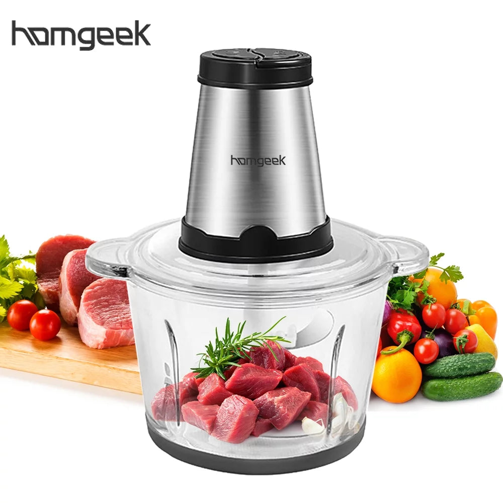 Electric Food Grinder 8cup Stainless Steel 2 Gears 250W D681