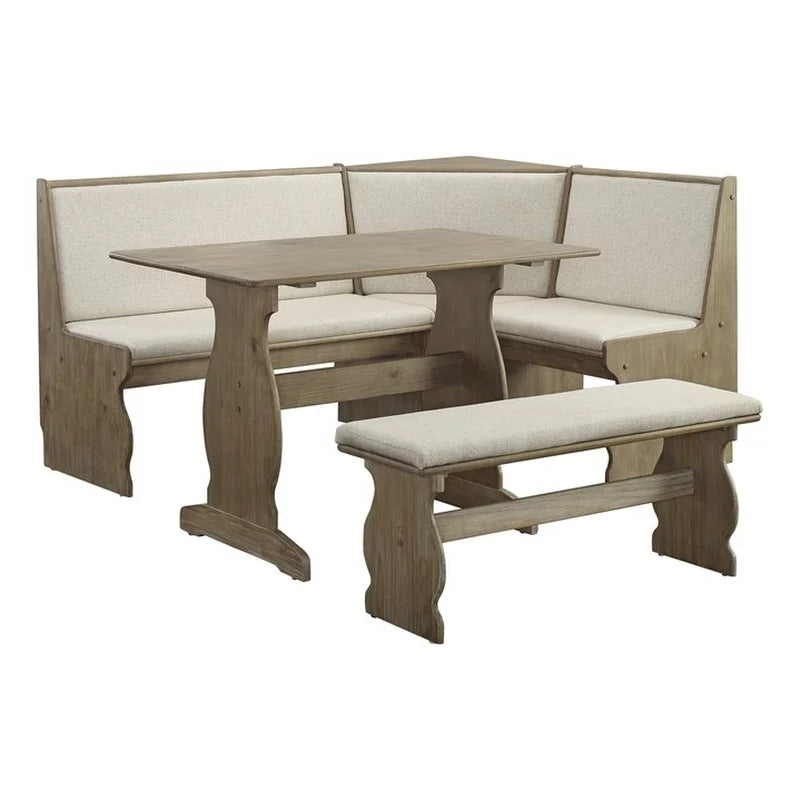 Brown Wood Corner Dining Set L354401