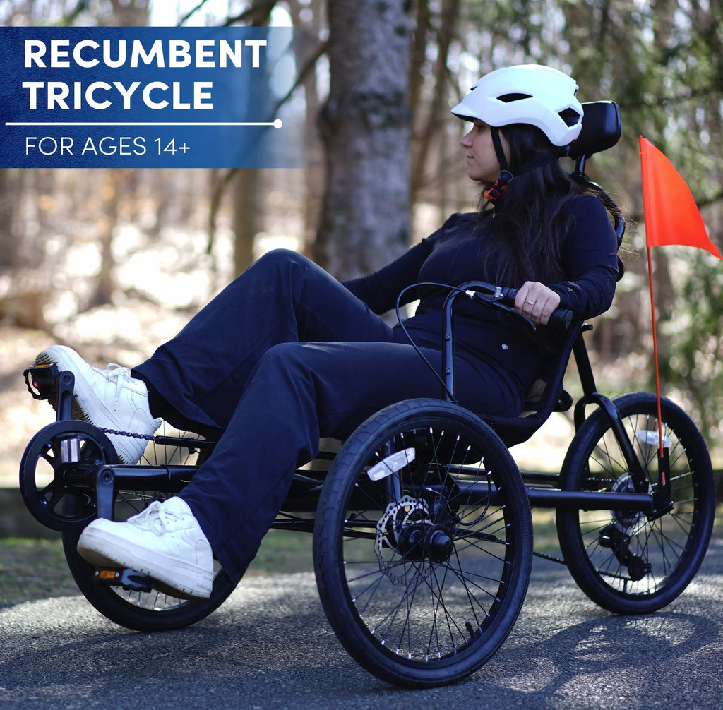 Black 3-Wheel Recumbent Bike C38932