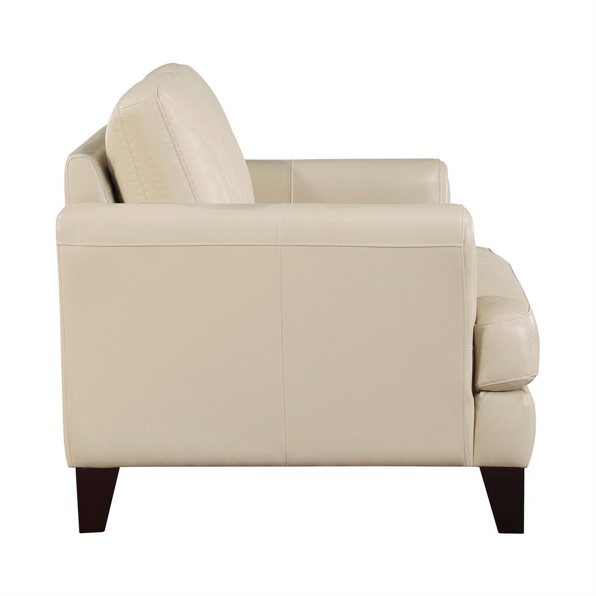 19" Plywood and Leather Chair in Cream W10865